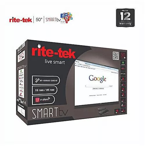 Rite-tek 50 Inch Android Smart Full HD LED TV With Smart Air Remote With Voice Control